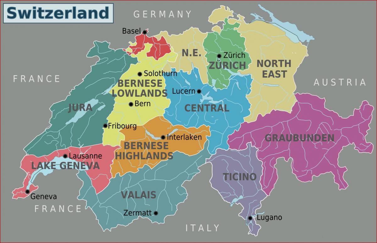 bản đồ của bản đồ thành phố của zurich thụy sĩ