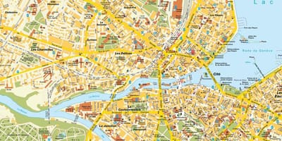 Đường phố, bản đồ của geneva, thụy sĩ