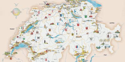 Điểm du lịch ở thụy sĩ bản đồ