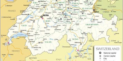 Sân bay quốc tế ở thụy sĩ bản đồ